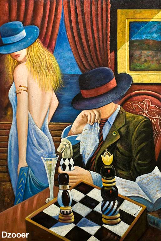 Chess: The Game Of Life, Painting by Adel Al-Abbasi